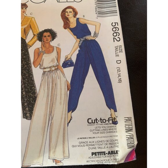 McCall's Misses Lined Jacket Jumpsuit Sewing Pattern Sz 12 - 16 5662 - Uncut - Picture 3 of 10
